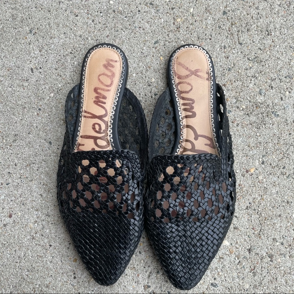 Sam Edelman Black Clara Woven Mule Sandals